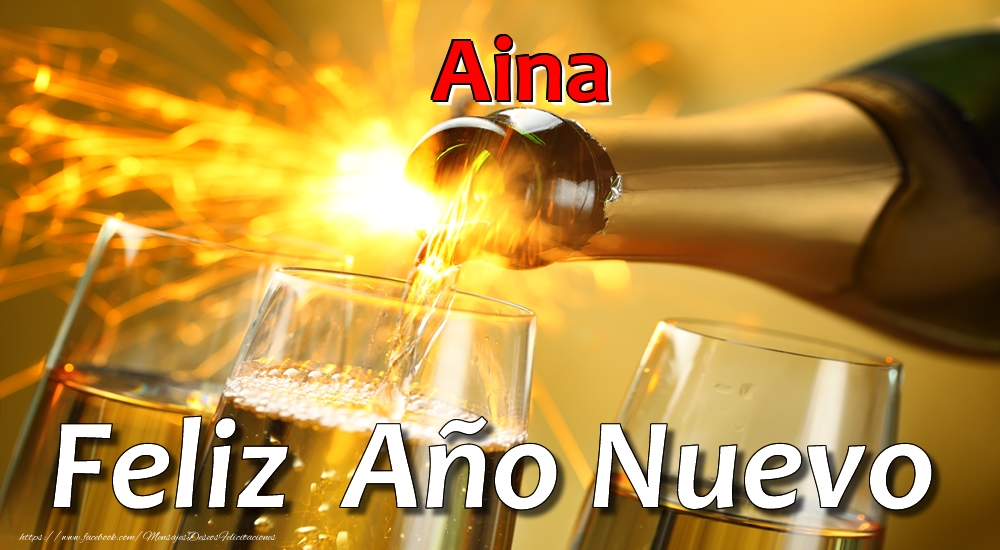 Felicitaciones de Año Nuevo - Champán | Aina Feliz Año Nuevo