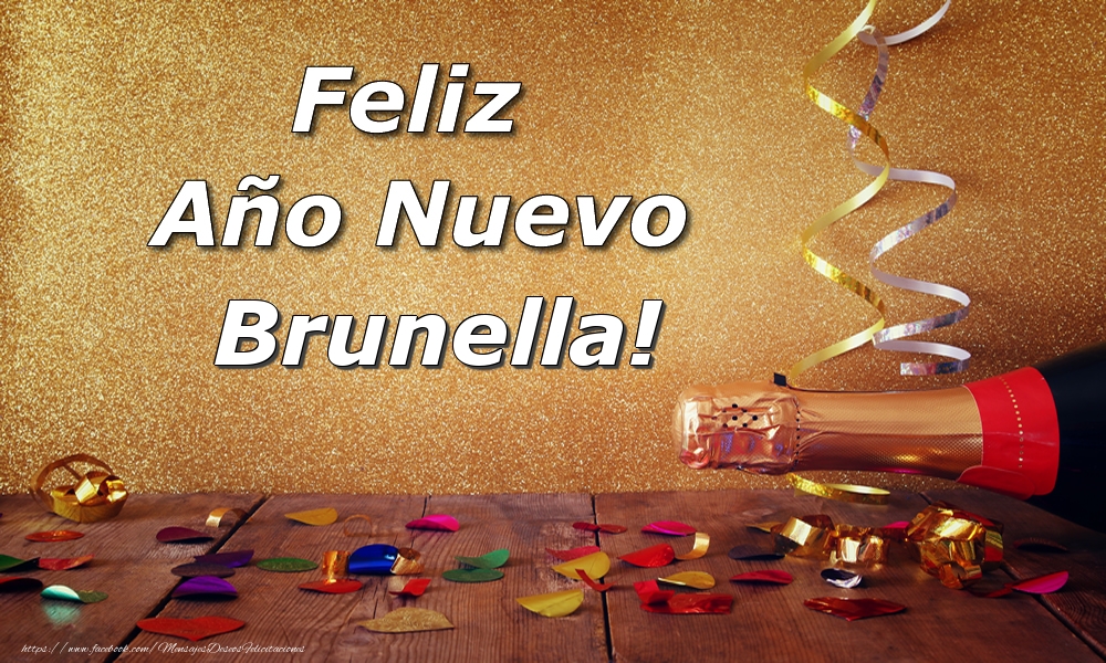 Felicitaciones de Año Nuevo - Champán | Feliz  Año Nuevo Brunella!