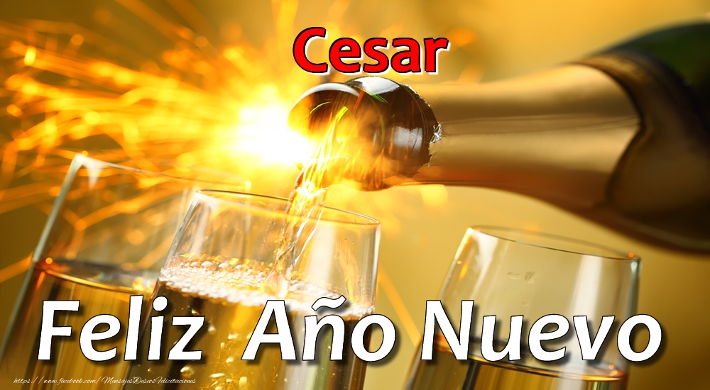 Felicitaciones de Año Nuevo - Champán | Cesar Feliz Año Nuevo