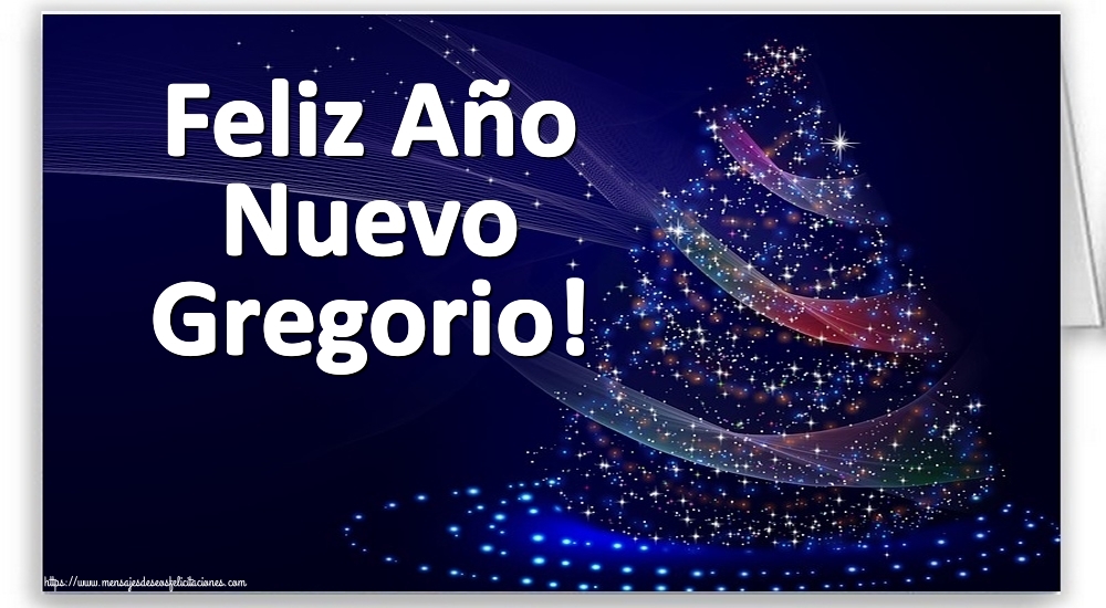 Felicitaciones de Año Nuevo - Árbol De Navidad | Feliz Año Nuevo Gregorio!