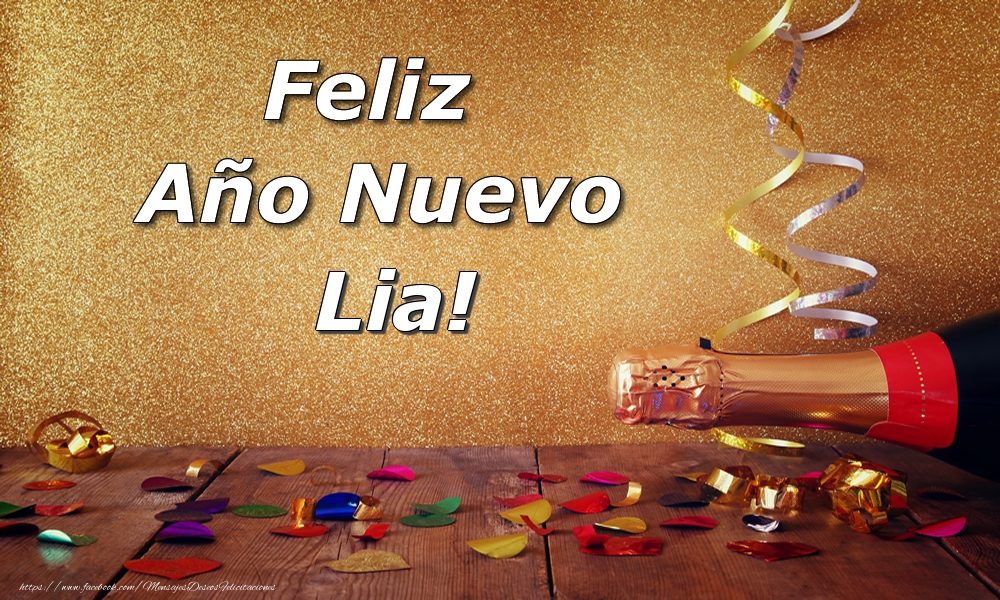 Felicitaciones de Año Nuevo - Champán | Feliz  Año Nuevo Lia!