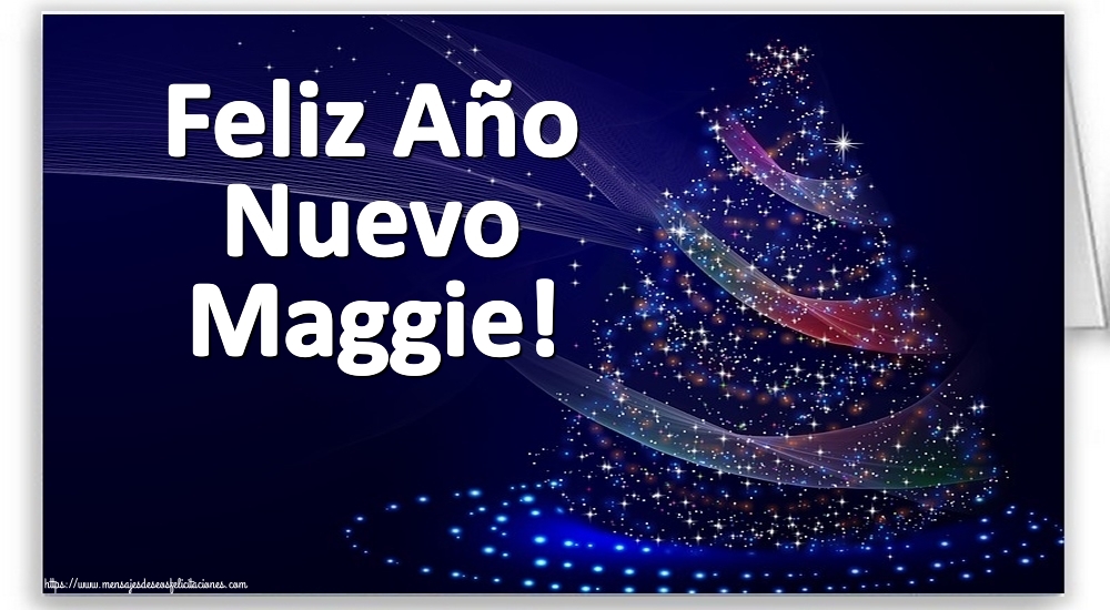 Felicitaciones de Año Nuevo - Árbol De Navidad | Feliz Año Nuevo Maggie!
