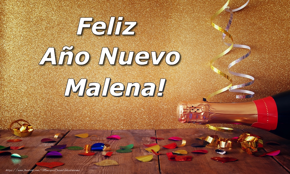 Felicitaciones de Año Nuevo - Champán | Feliz  Año Nuevo Malena!