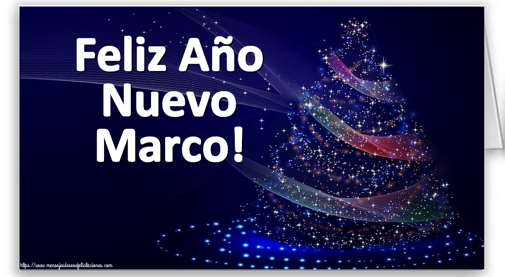 Felicitaciones de Año Nuevo - Árbol De Navidad | Feliz Año Nuevo Marco!