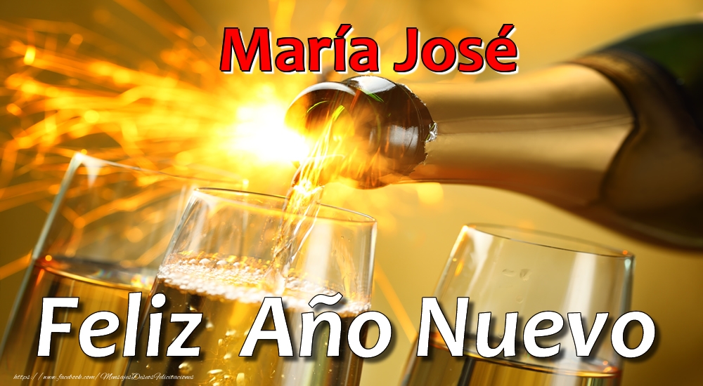 Felicitaciones de Año Nuevo - Champán | María José Feliz Año Nuevo