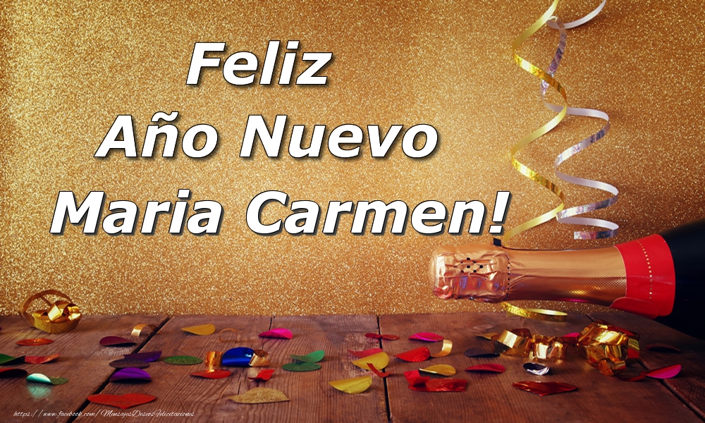 Felicitaciones de Año Nuevo - Champán | Feliz  Año Nuevo Maria Carmen!