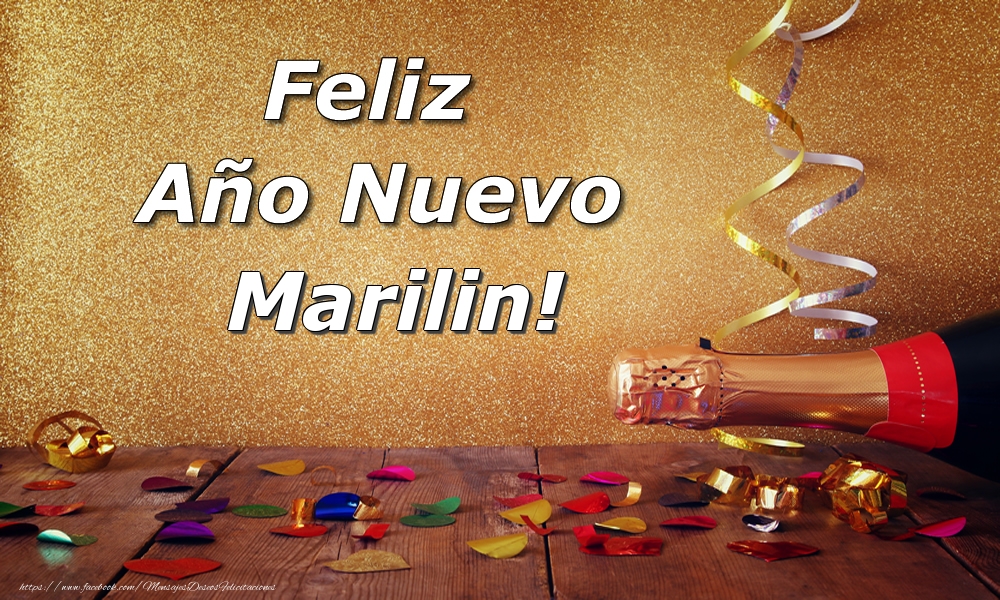 Felicitaciones de Año Nuevo - Champán | Feliz  Año Nuevo Marilin!