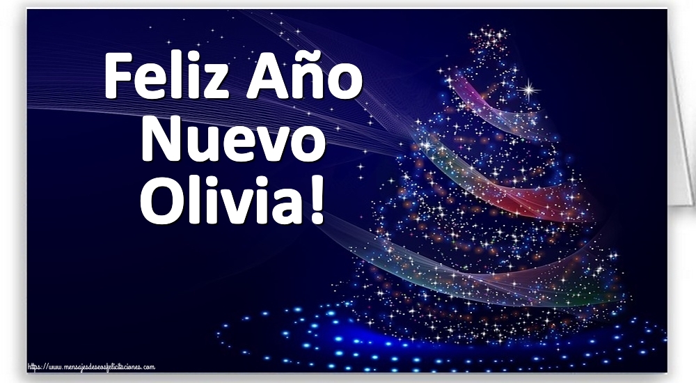 Felicitaciones de Año Nuevo - Árbol De Navidad | Feliz Año Nuevo Olivia!