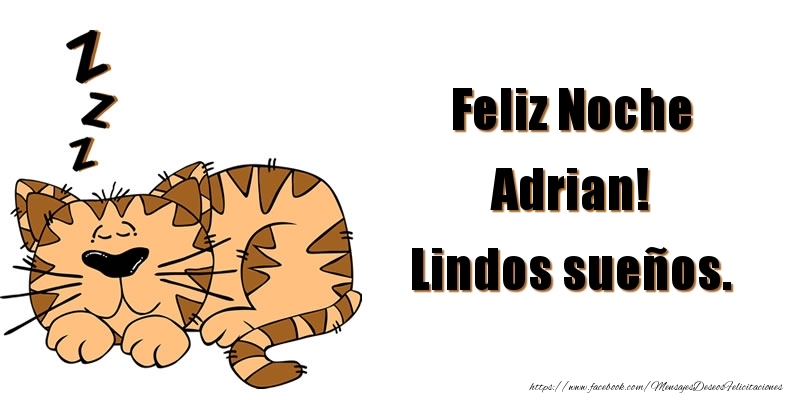 Felicitaciones de buenas noches - Animación | Feliz Noche Adrian! Lindos sueños.
