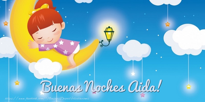 Felicitaciones de buenas noches - Luna | Buenas Noches Aida!