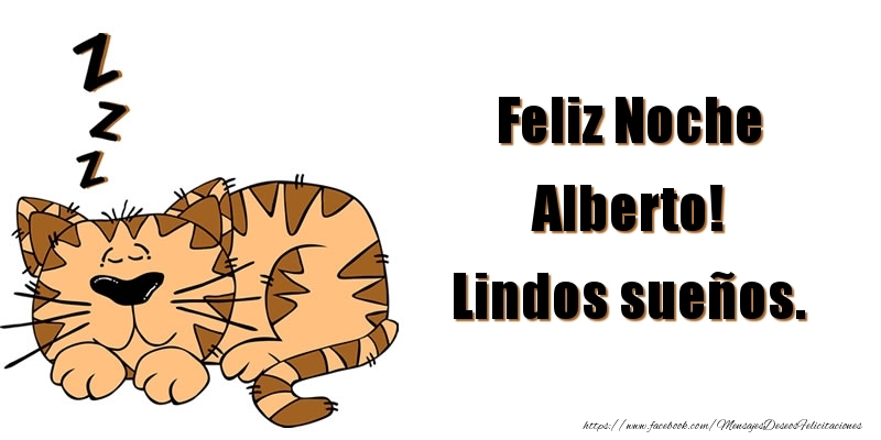 Felicitaciones de buenas noches - Animación | Feliz Noche Alberto! Lindos sueños.