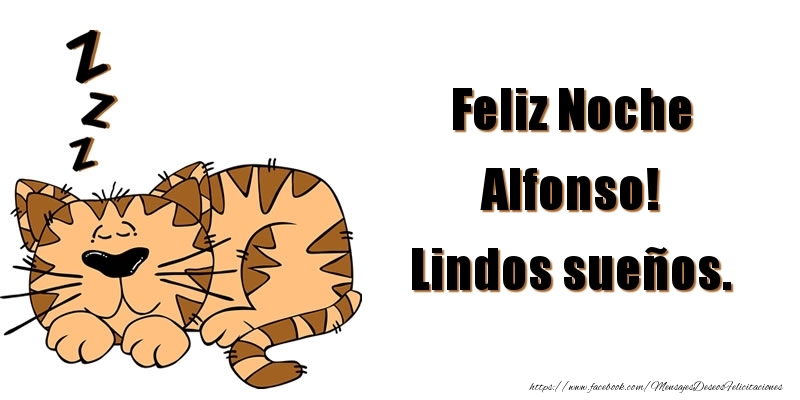 Felicitaciones de buenas noches - Animación | Feliz Noche Alfonso! Lindos sueños.