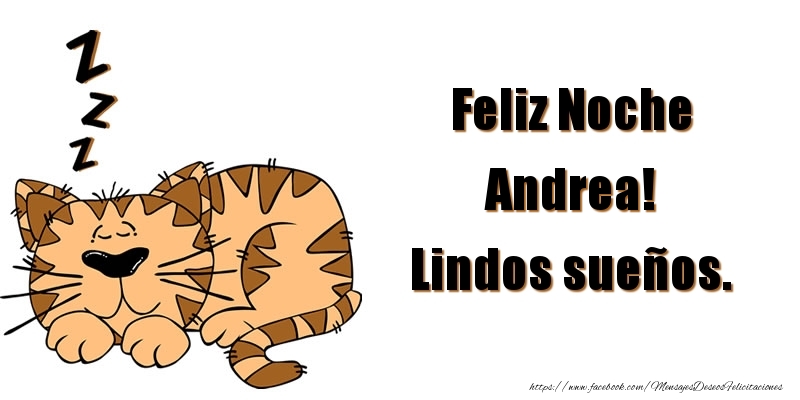 Felicitaciones de buenas noches - Animación | Feliz Noche Andrea! Lindos sueños.