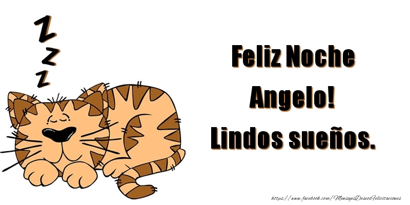 Felicitaciones de buenas noches - Animación | Feliz Noche Angelo! Lindos sueños.