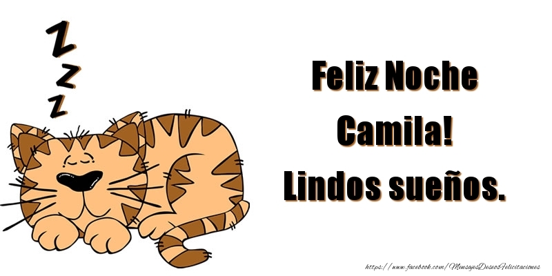 Felicitaciones de buenas noches - Feliz Noche Camila! Lindos sueños.