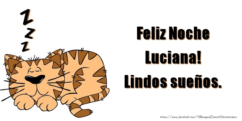 Felicitaciones de buenas noches - Animación | Feliz Noche Luciana! Lindos sueños.
