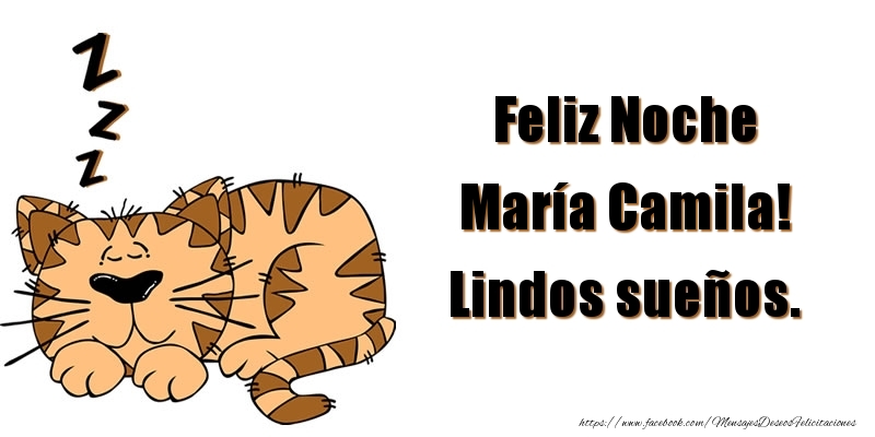 Felicitaciones de buenas noches - Feliz Noche María Camila! Lindos sueños.