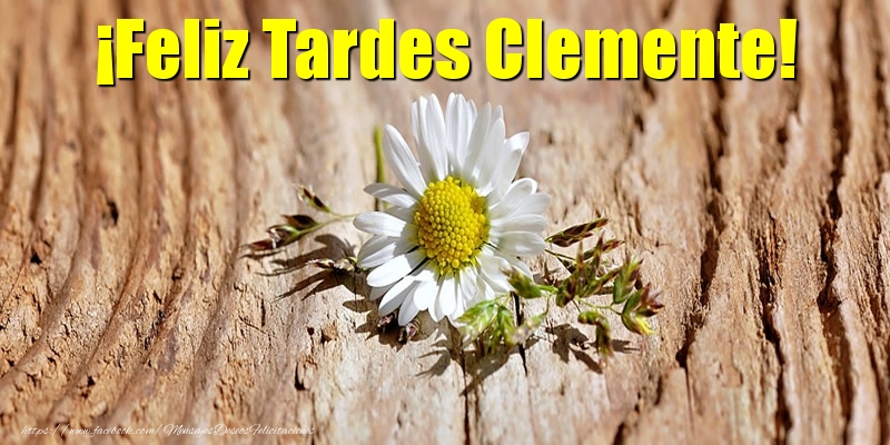 Felicitaciones de buenas tardes - Flores | ¡Feliz Tardes Clemente!