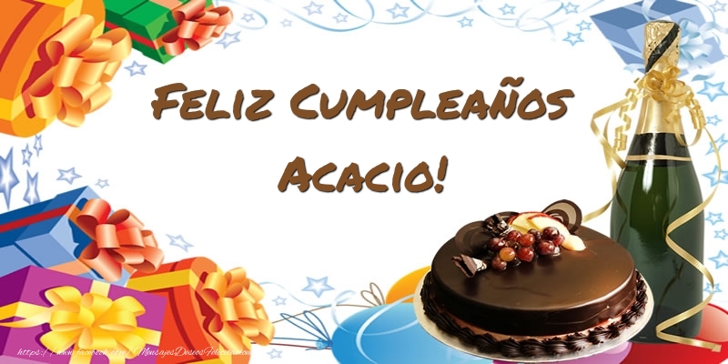 Felicitaciones de cumpleaños - Champán & Tartas | Feliz Cumpleaños Acacio!