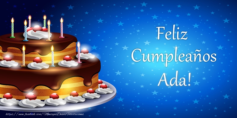 Felicitaciones de cumpleaños - Tartas | Feliz Cumpleaños Ada!
