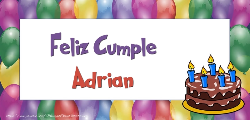 Felicitaciones de cumpleaños - Feliz Cumple Adrian