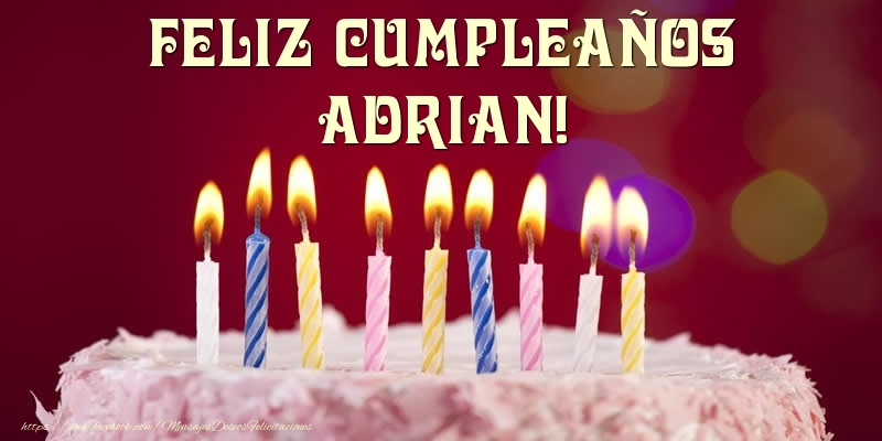 Felicitaciones de cumpleaños - Tarta - Feliz Cumpleaños, Adrian!