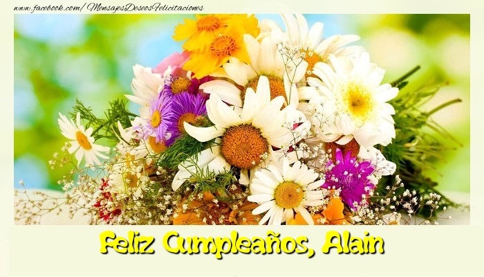 Felicitaciones de cumpleaños - Flores | Feliz Cumpleaños, Alain