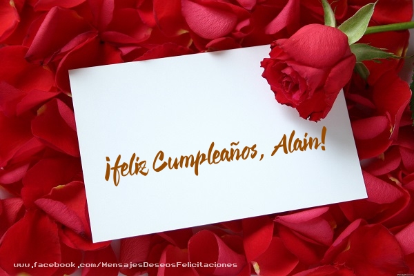 Felicitaciones de cumpleaños - ¡Feliz cumpleaños, Alain!