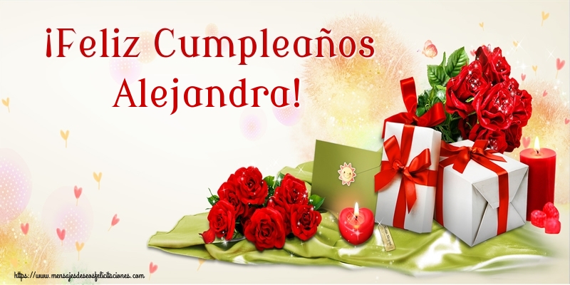 Felicitaciones de cumpleaños - Flores | ¡Feliz Cumpleaños Alejandra!