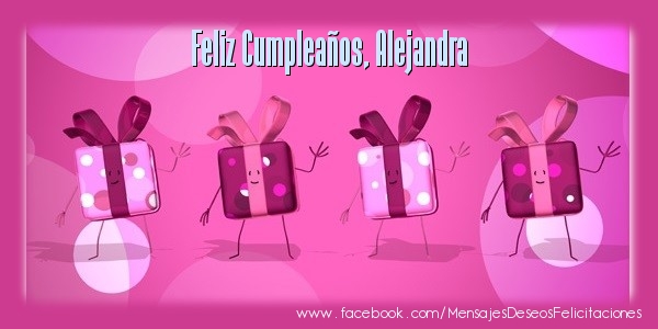 Felicitaciones de cumpleaños - ¡Feliz cumpleaños, Alejandra!