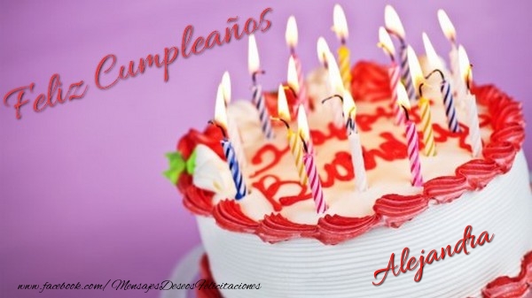 Felicitaciones de cumpleaños - Tartas | Feliz cumpleaños, Alejandra!