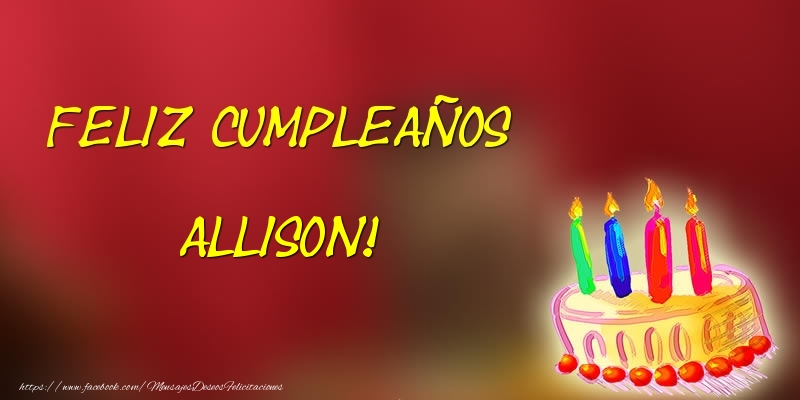  Felicitaciones de cumpleaños - Tartas | Feliz cumpleaños Allison!