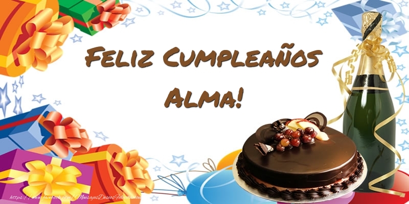 Felicitaciones de cumpleaños - Champán & Tartas | Feliz Cumpleaños Alma!