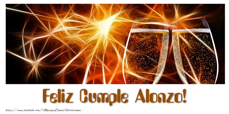Felicitaciones de cumpleaños - Champán | Feliz Cumple Alonzo!