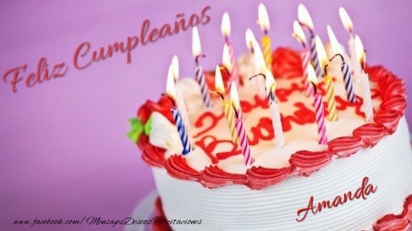 Felicitaciones de cumpleaños - Tartas | Feliz cumpleaños, Amanda!