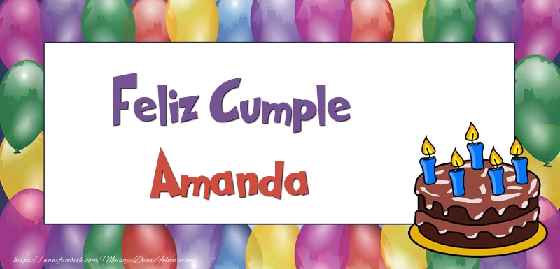 Felicitaciones de cumpleaños - Globos & Tartas | Feliz Cumple Amanda