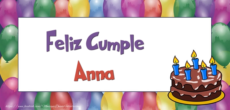 Felicitaciones de cumpleaños - Feliz Cumple Anna