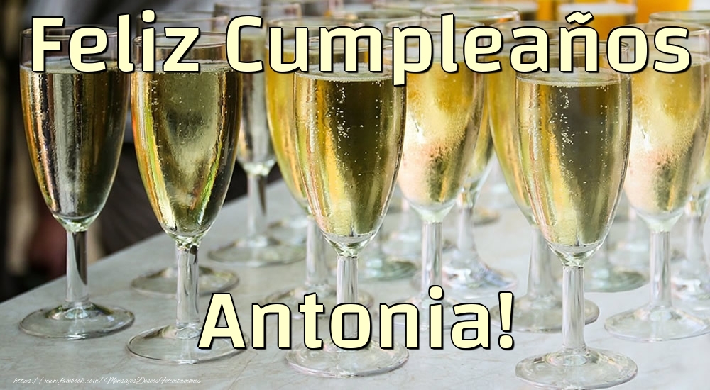 Felicitaciones de cumpleaños - Champán | Feliz Cumpleaños Antonia!