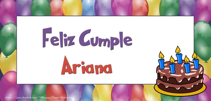 Felicitaciones de cumpleaños - Feliz Cumple Ariana