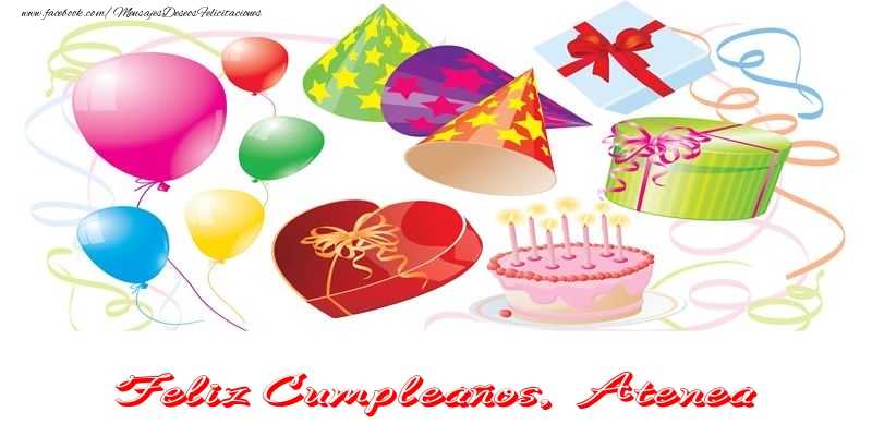 Felicitaciones de cumpleaños - Globos & Regalo & Tartas | Feliz Cumpleaños Atenea!