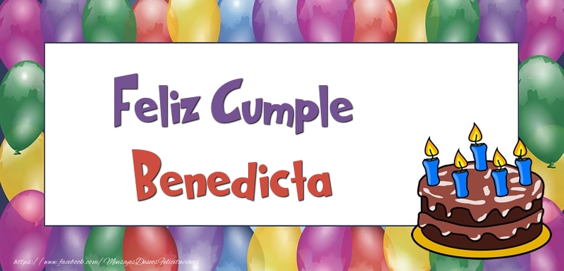 Felicitaciones de cumpleaños - Globos & Tartas | Feliz Cumple Benedicta