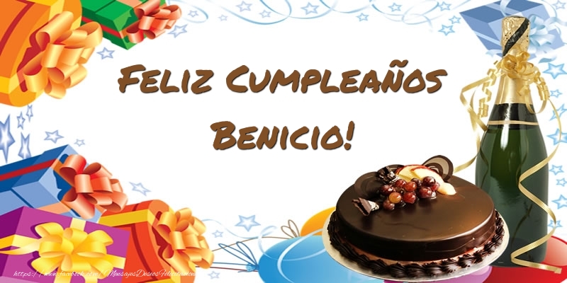 Felicitaciones de cumpleaños - Champán & Tartas | Feliz Cumpleaños Benicio!