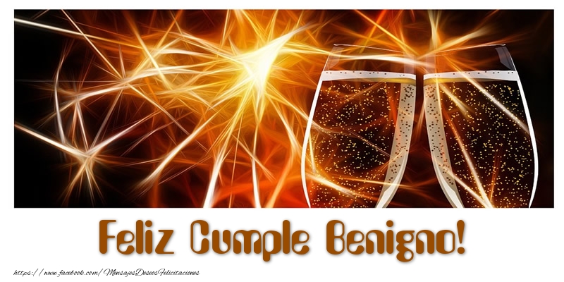 Felicitaciones de cumpleaños - Champán | Feliz Cumple Benigno!