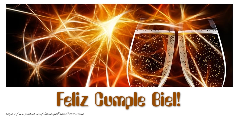 Felicitaciones de cumpleaños - Champán | Feliz Cumple Biel!