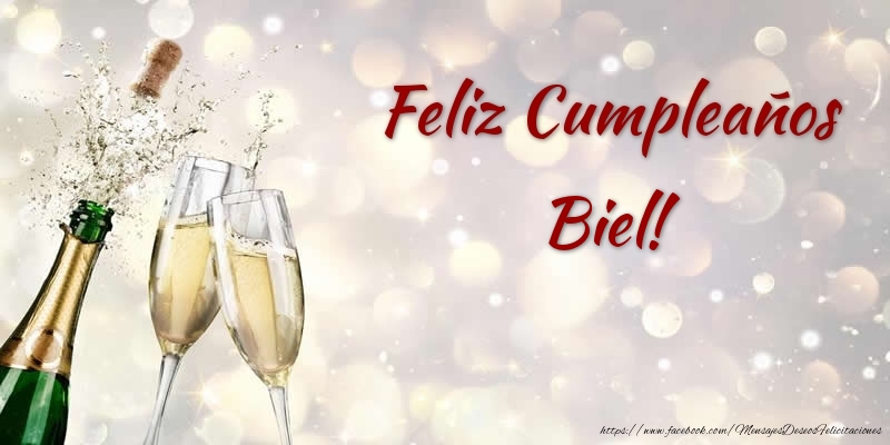 Felicitaciones de cumpleaños - Champán | Feliz Cumpleaños Biel!