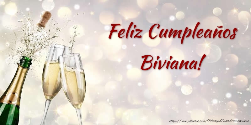 Felicitaciones de cumpleaños - Champán | Feliz Cumpleaños Biviana!