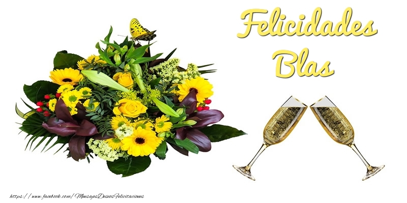 Felicitaciones de cumpleaños - Champán & Flores | Felicidades Blas