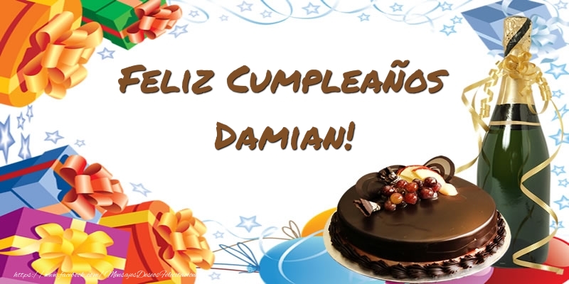  Felicitaciones de cumpleaños - Champán & Tartas | Feliz Cumpleaños Damian!