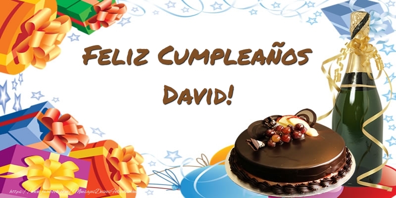 Felicitaciones de cumpleaños - Champán & Tartas | Feliz Cumpleaños David!