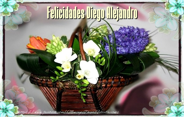 Felicitaciones de cumpleaños - Flores | Felicidades Diego Alejandro
